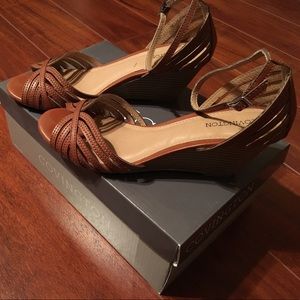 Brown wedge sandals