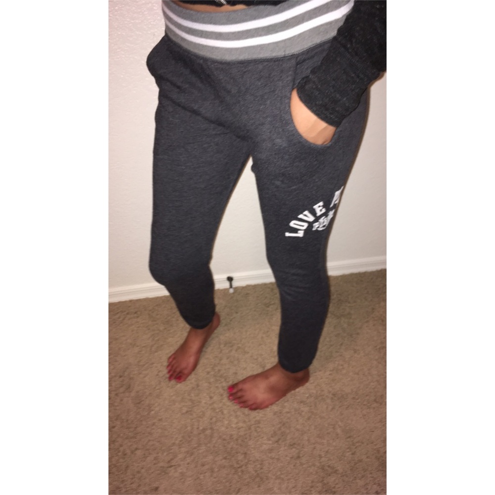 Grey jogger pants from pink