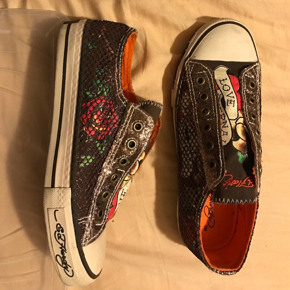 Women's used Ed Hardy shoes size 7