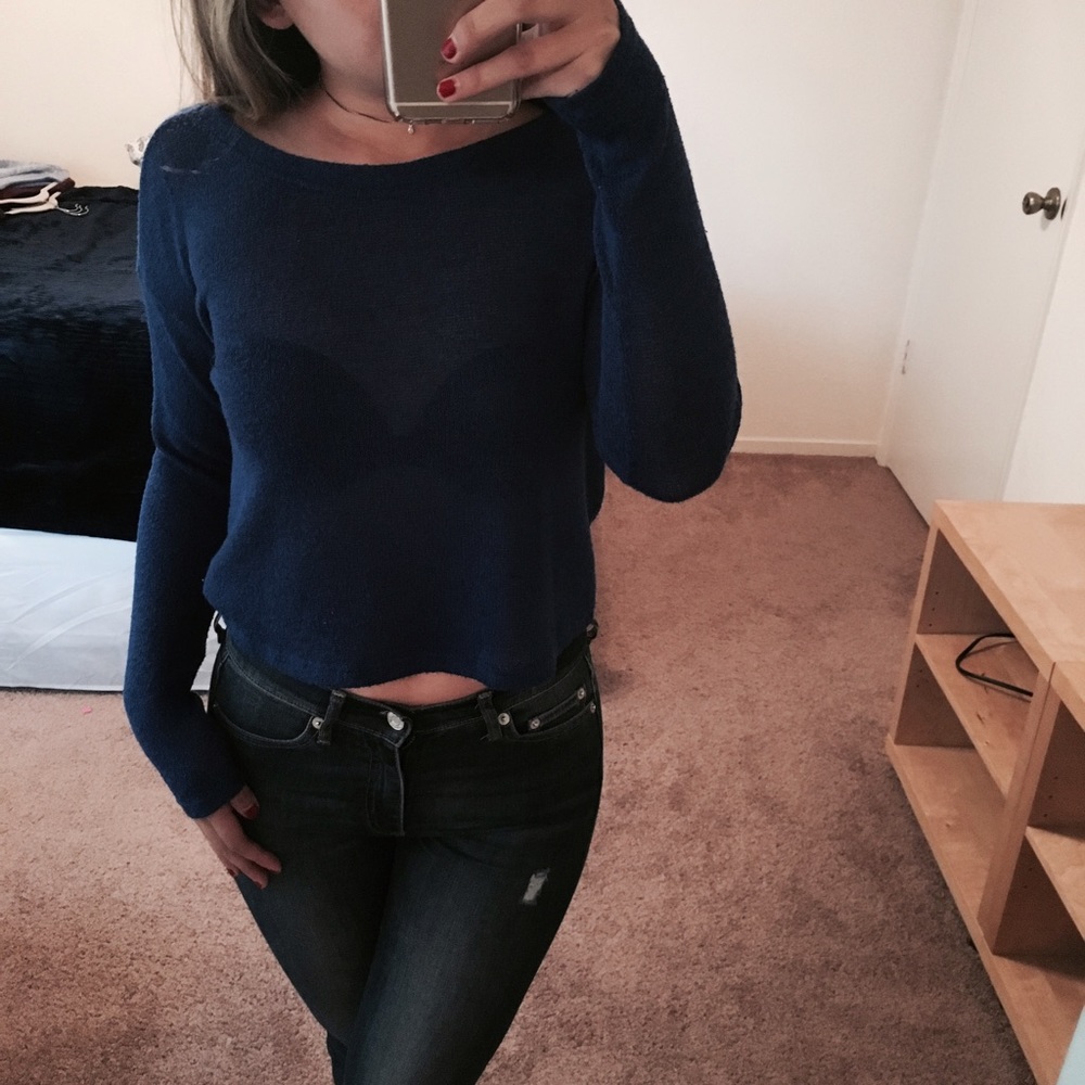 Royal Blue Cropped Sweater