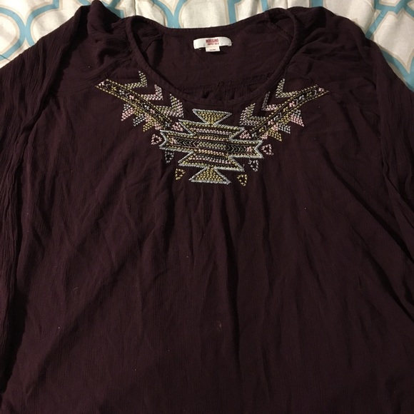 Mossimio long sleeved maroon dressy shirt - Picture 1 of 3