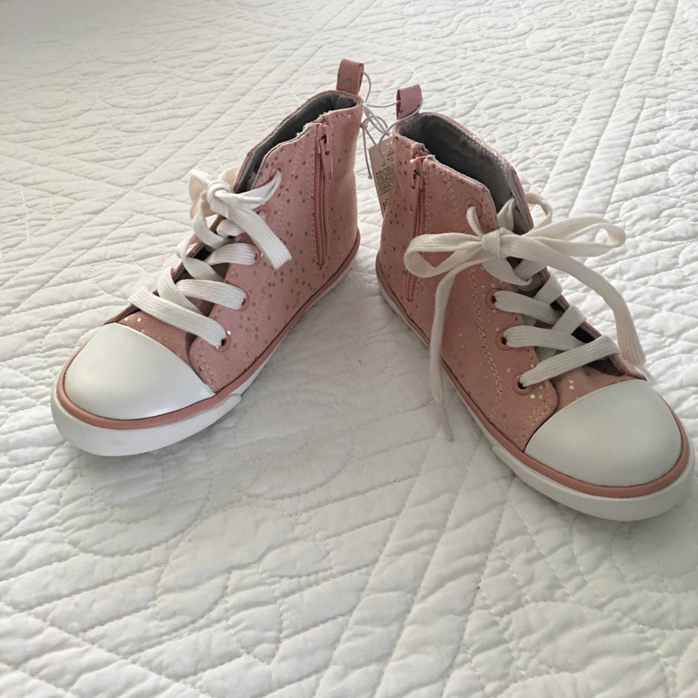 Blush / Gold Hightop Sneakers