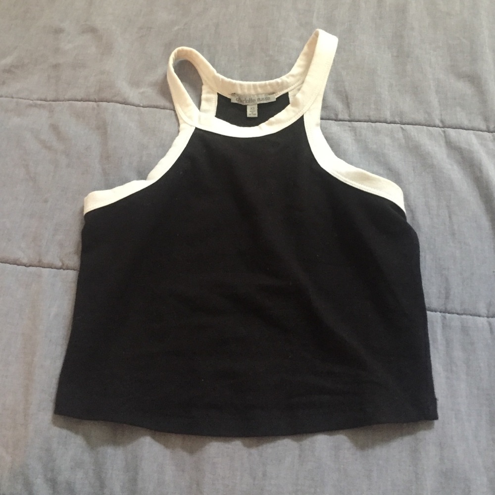 Black and white crop top