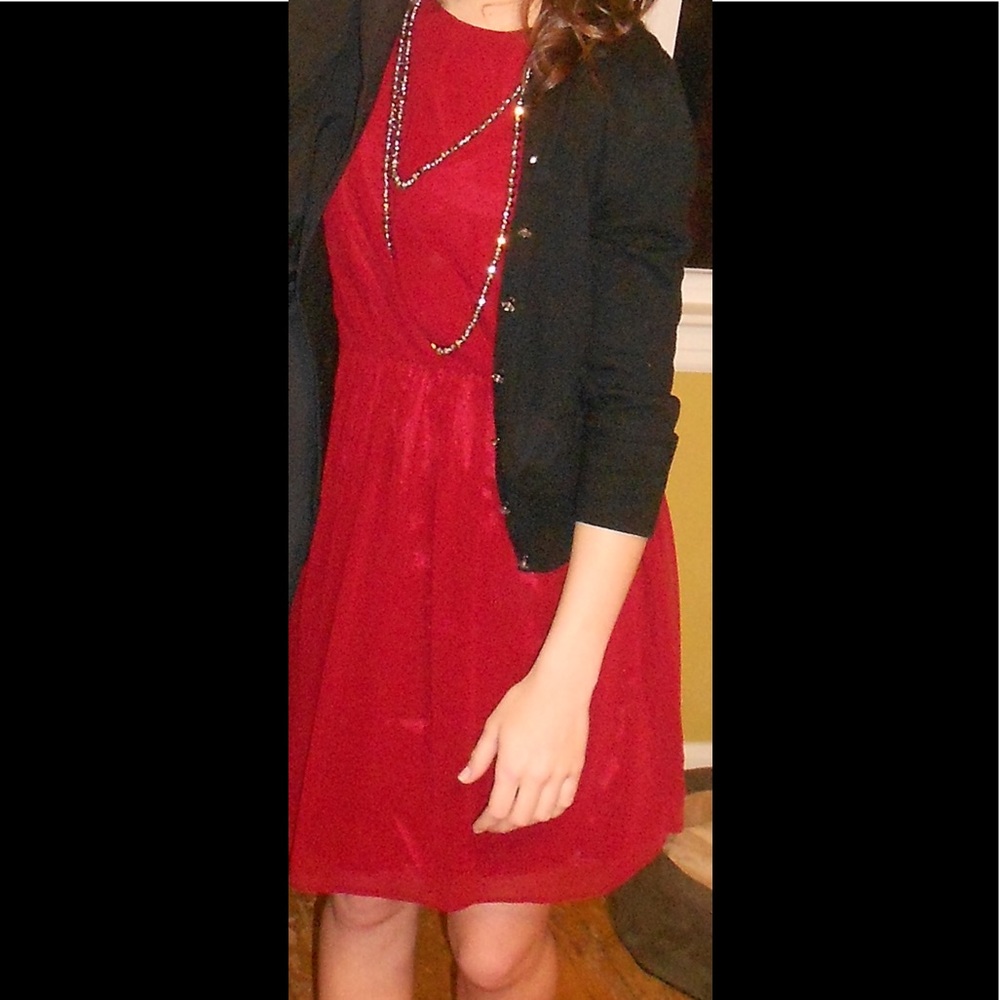 Red chiffon formal dress
