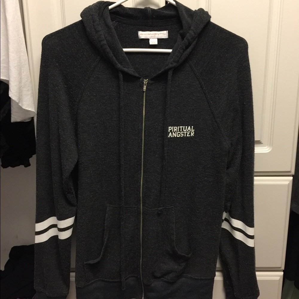 spiritual gangster light zip up sweatshirt - S