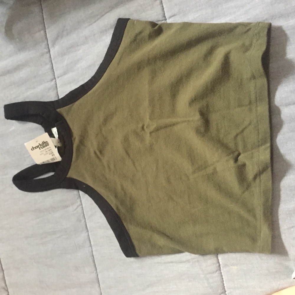 Olive green crop top