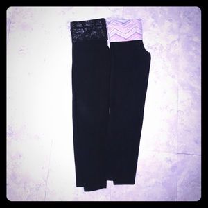 2 for &35 VS PINK yogas size M fold over waist