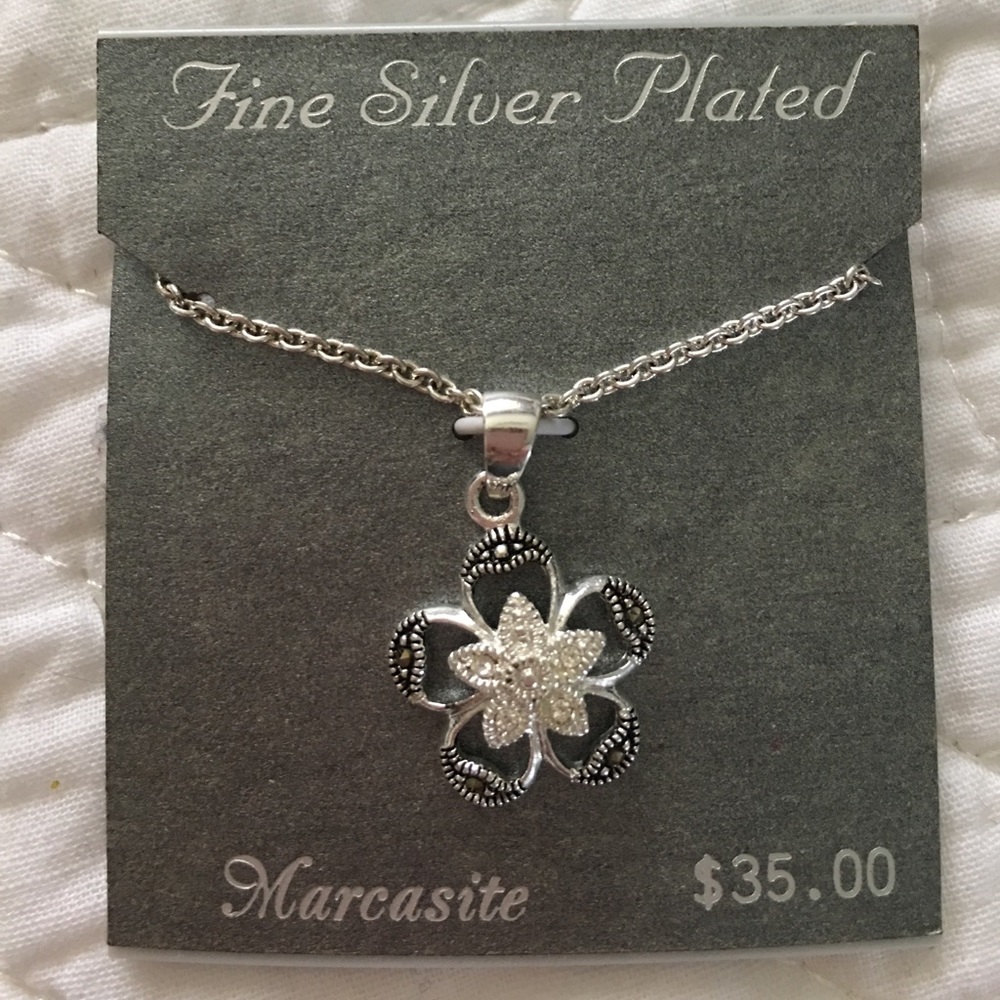 Silver marcasite necklace