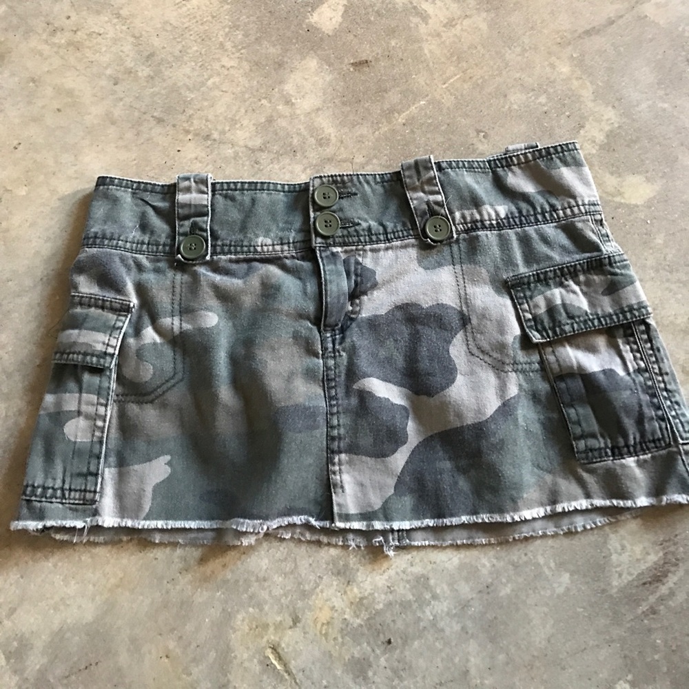 Camouflage Mini Skirt with Cargo Pockets