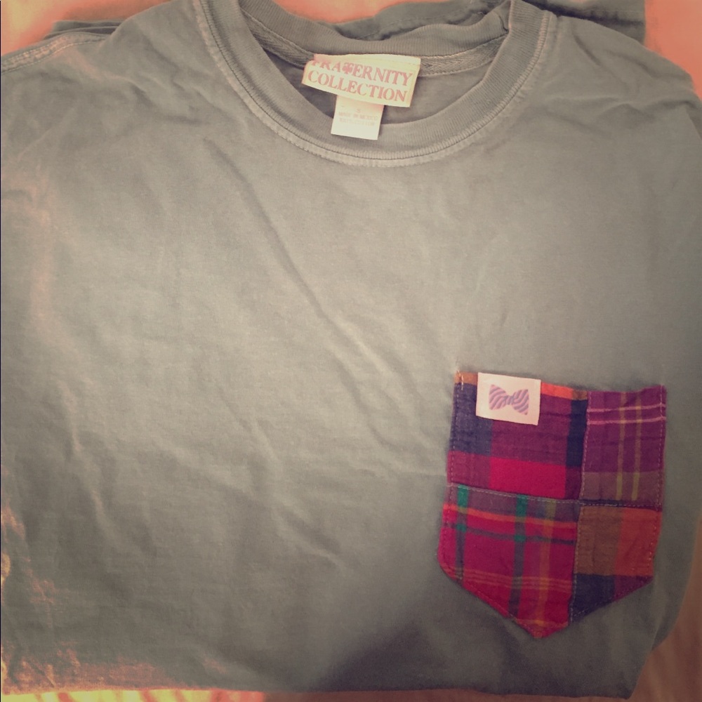 Fraternity Collection long sleeve pocket tshirt