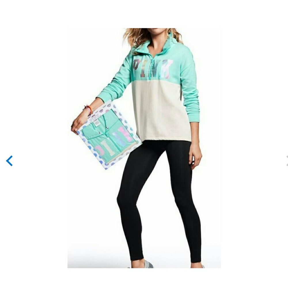 New victorias secret pink half zip and legging set