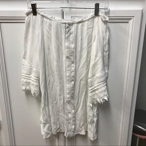 Forever 21 White Off the Shoulder Beach Cover Up