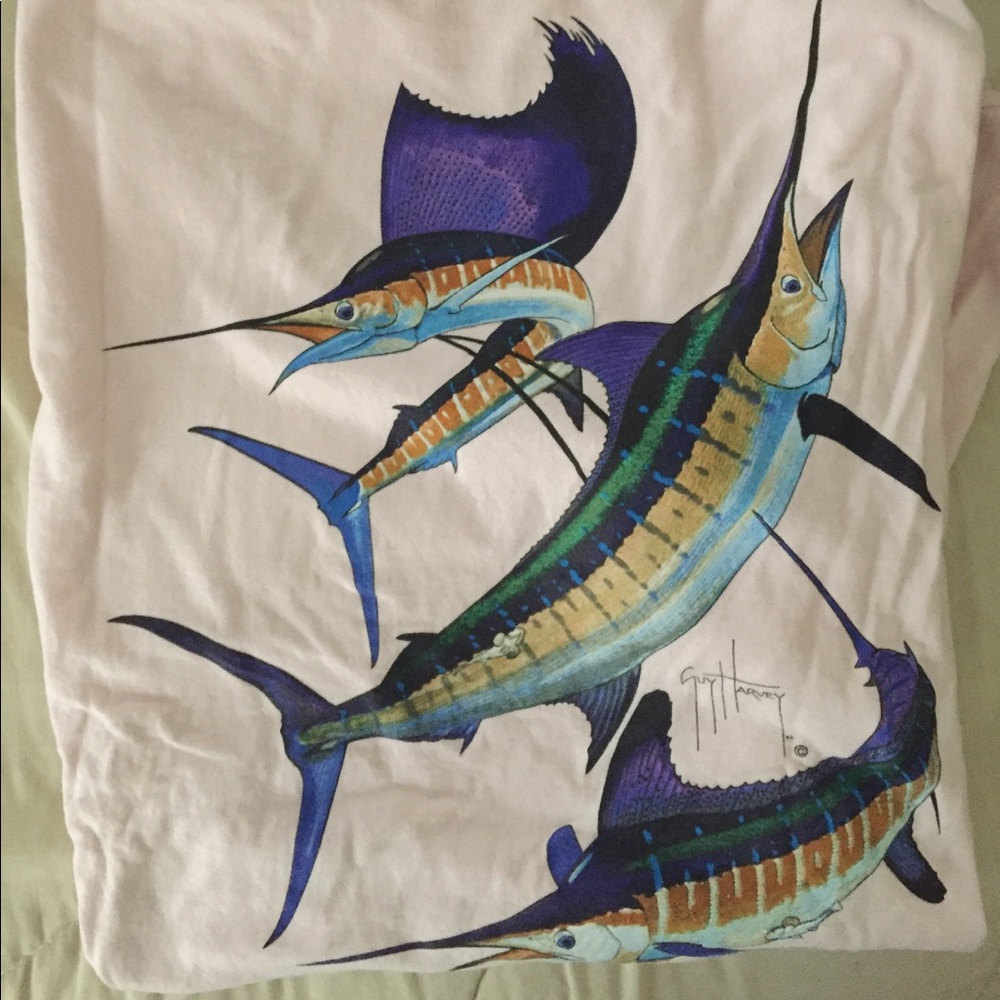Blush Guy Harvey marlin tshirt large