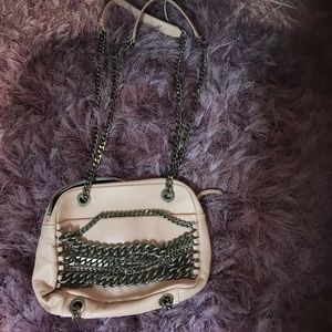 Zara Pink Bag with Metal straps and hardware