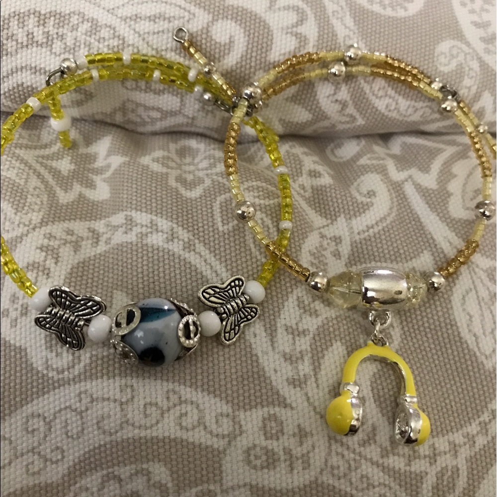 Kids Butterfly and Headphones charm bracelet
