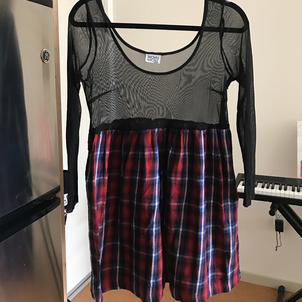 Plaid Mesh Dress