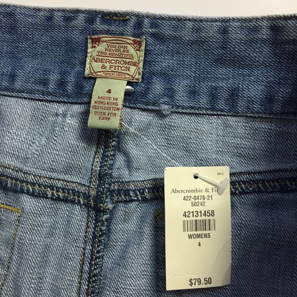 NWT Y2K Vintage A&F Embroidered Denim Mini Skirt - Picture 4 of 4