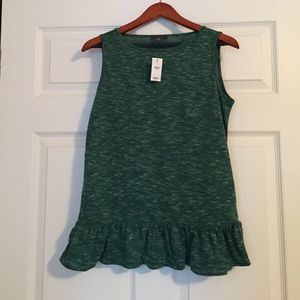 Green ruffle shirt from The Limited