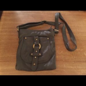 Gray cross body bag
