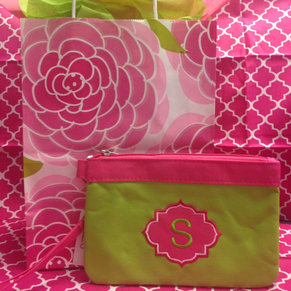 New Green and Pink Wristlet