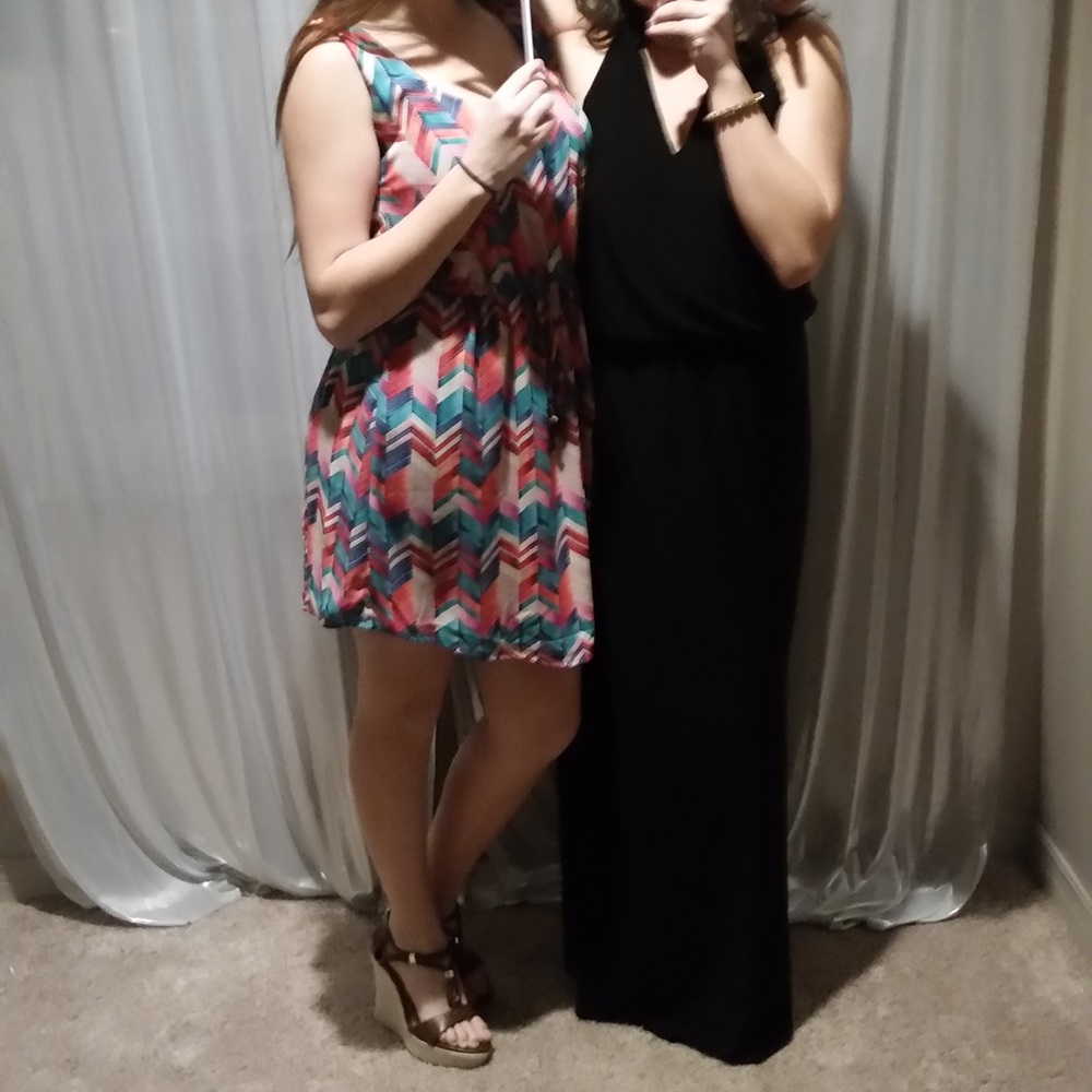 Maxi dress, with built in necklace