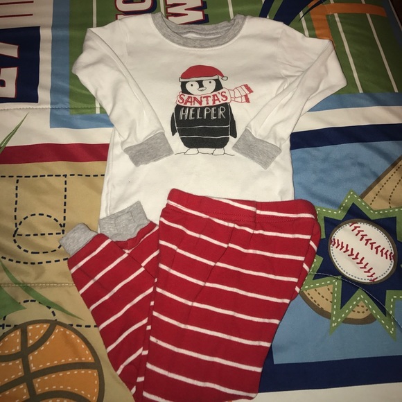 Carter's 2pc l/s pajama pant set. "Santa's Helper" - Picture 1 of 1