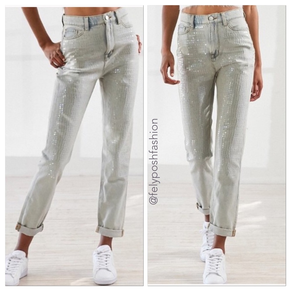 Urban Outfitters BDG Stellar Sequin Mom Jean