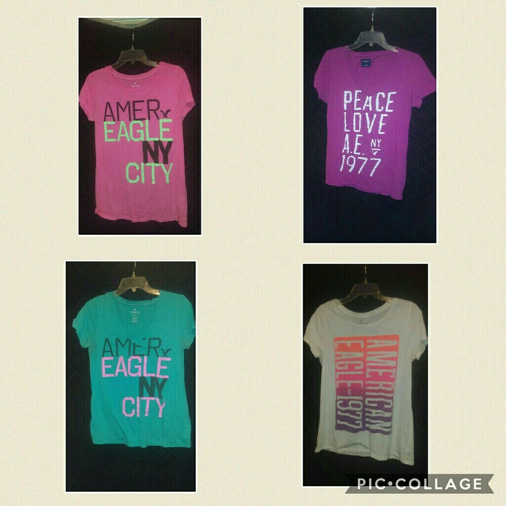 Lot Of 4 American Eagle Babydoll T's, Sz LG-$8!