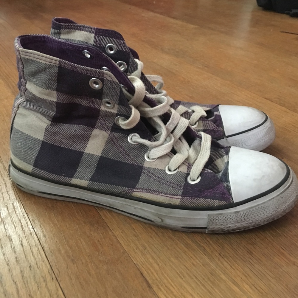 Blue and purple high top sneakers! Size 8