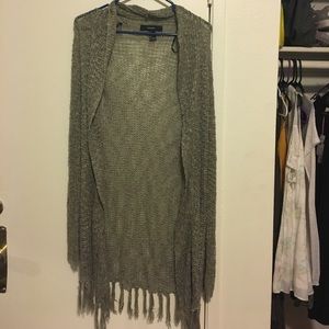 Long line navy green cardigan