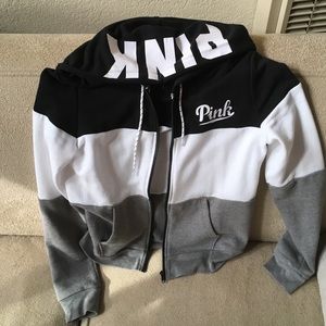 Color block zip up hoodie