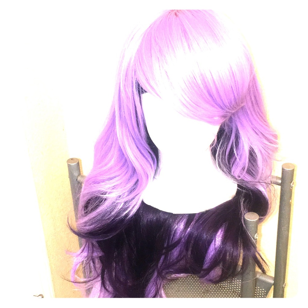 Lavender/dark purple (mermaid color) wig