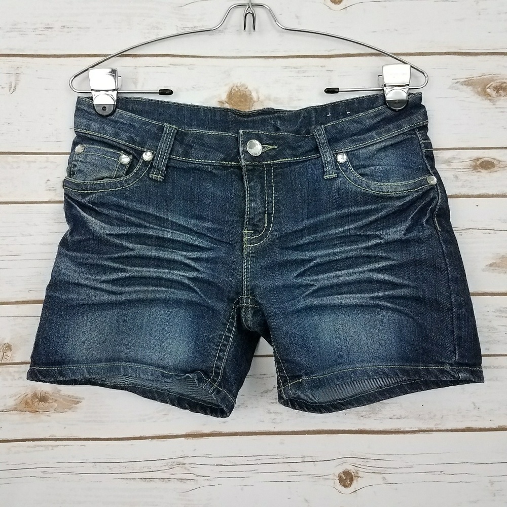 Dark Wash Jean/Denim Shorts w/ Rhinestones Size 4