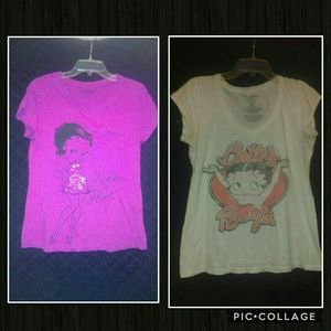 Lot Of 2 Betty Boop Babydoll T's, Sz LG-$5