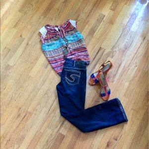 Silver Boot Cut Jeans