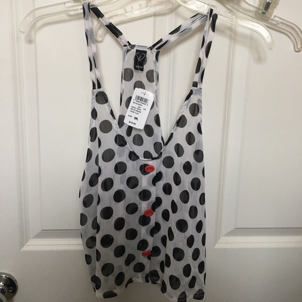 Windsor sheer polka dot top