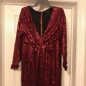 Maroon sequined dress
