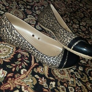 Crocs Leopard Cap Toe Flats