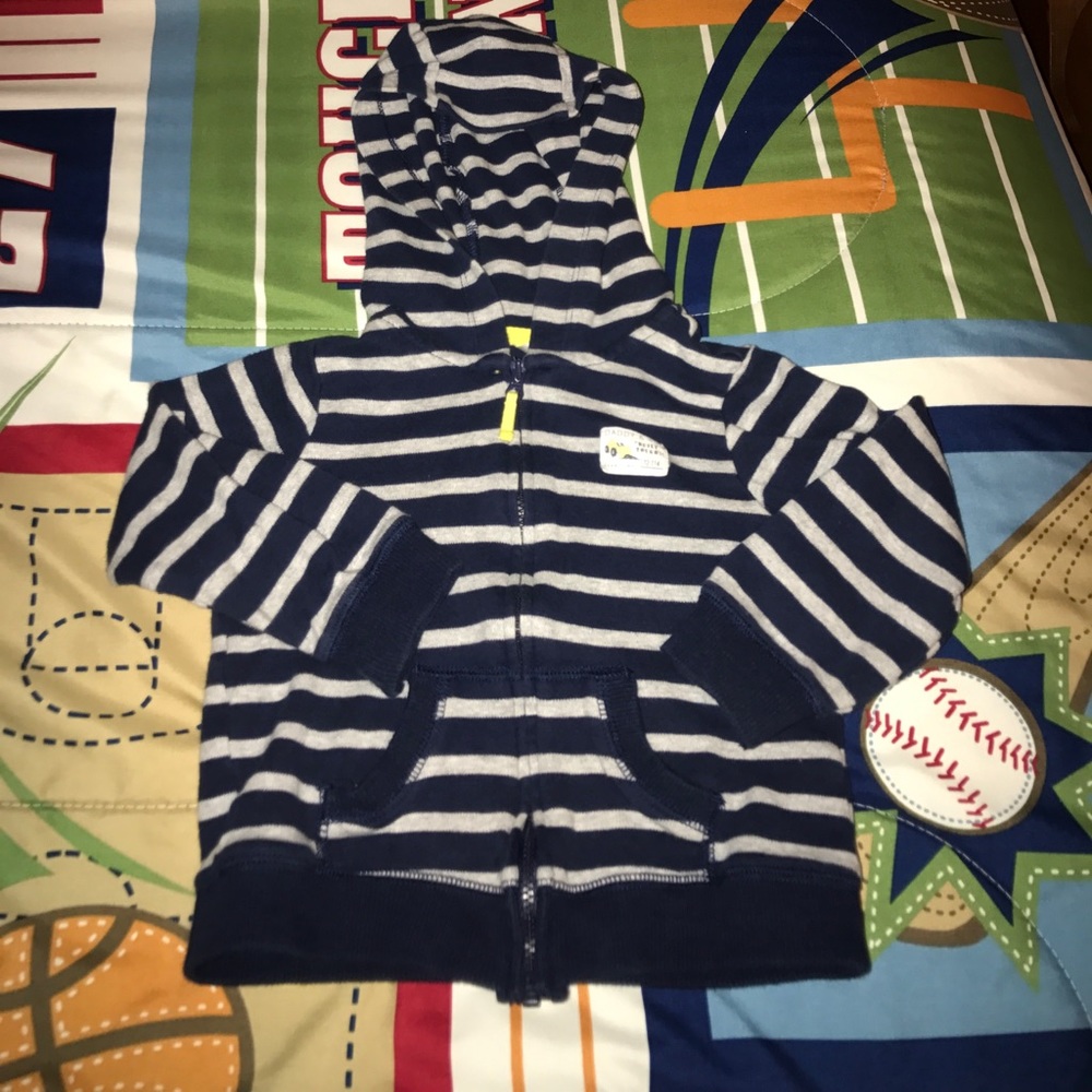 Long sleeve striped hoodie by Carter's.