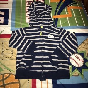 Long sleeve striped hoodie by Carter's.