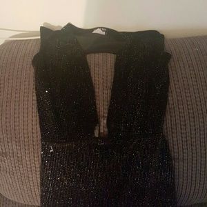 V Neck Glitter Dress