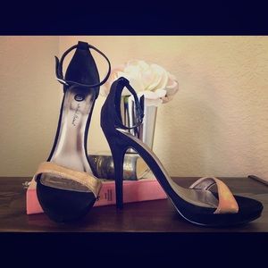 Strappy Black & Gold heels