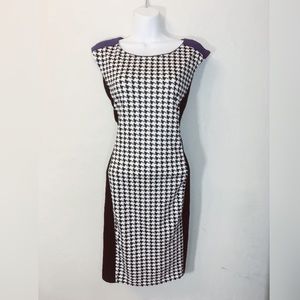 Spense Dress Womens Houndstooth Blue Black White