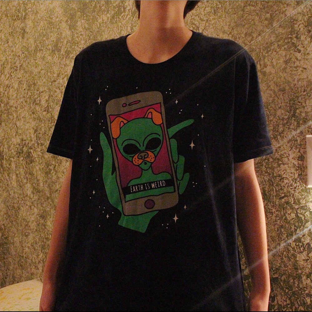 Hot Topic Humans Are Weird Acid Wash Tee