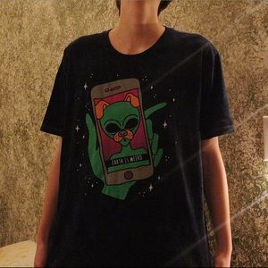 Hot Topic Humans Are Weird Acid Wash Tee