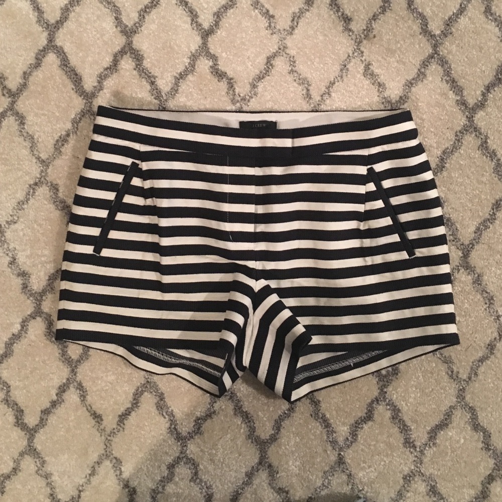 J Crew blue and white stripe shorts