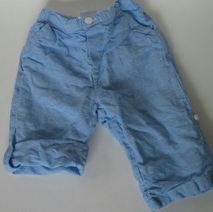 Boys Janie and Jack blue linen convertible pants