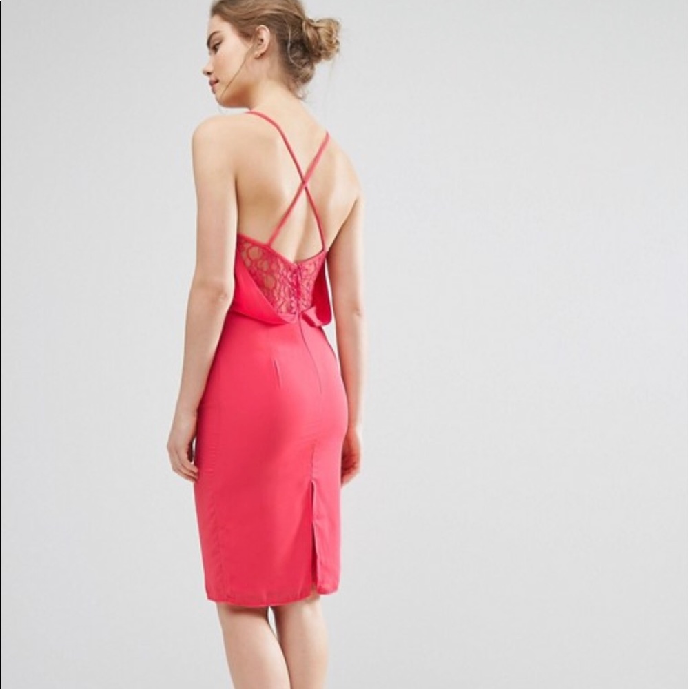 Strap dress with lace back