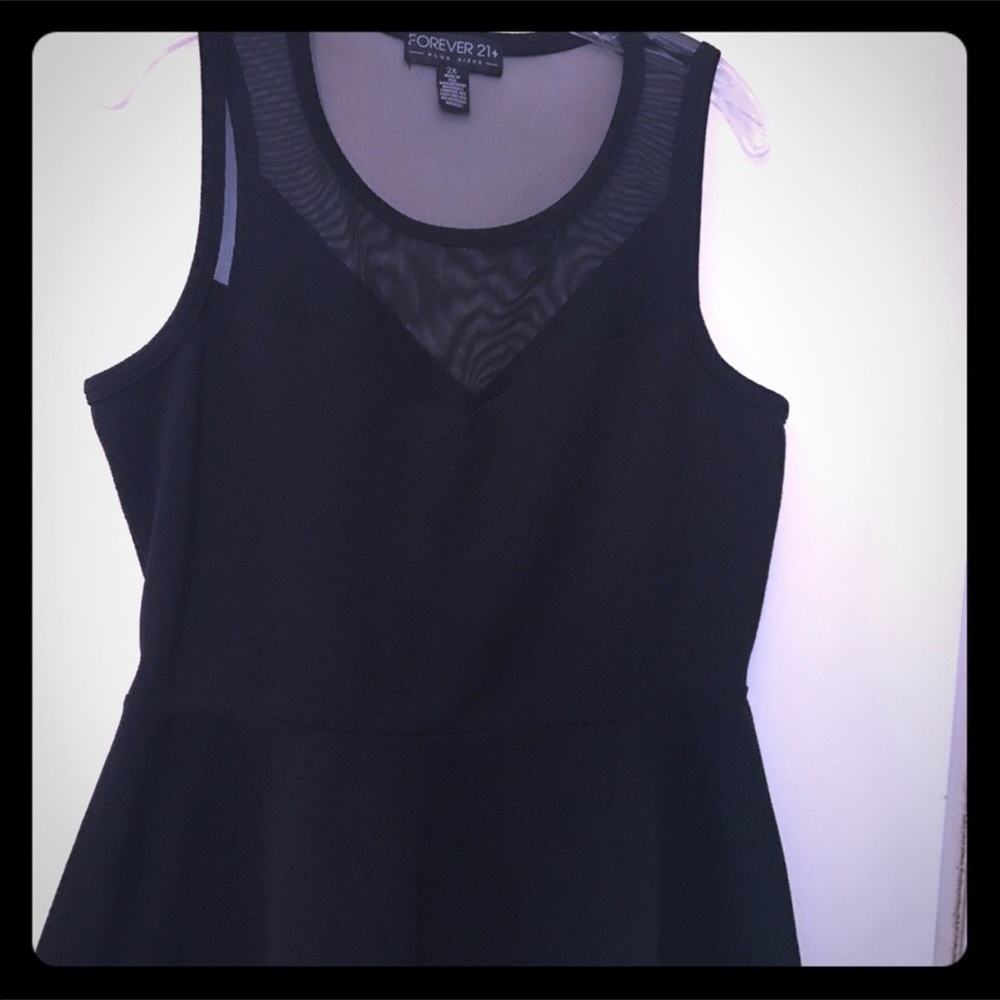 Forever21 plus mesh peplum top