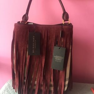 burberry fringe bucket bag